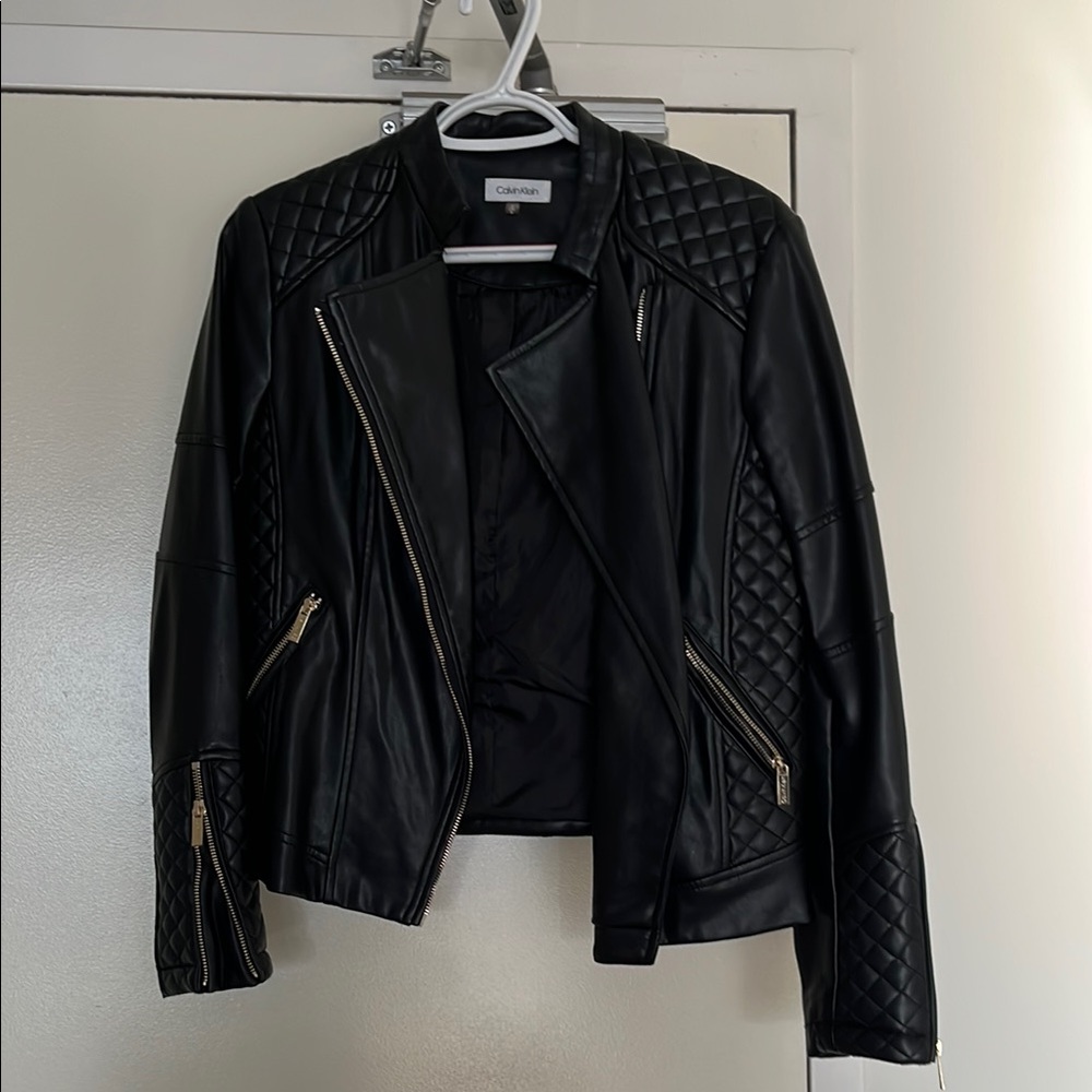 Black Faux Leather Women's Jacket